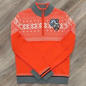 NAPAPIJRI 1/4 zip wool blend Fair Isle ski sweater (S)
